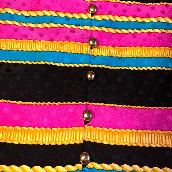 Adrianna Papell Vintage 100% Silk Baroque Print Jacket Sz 14 - Picture 6 of 13